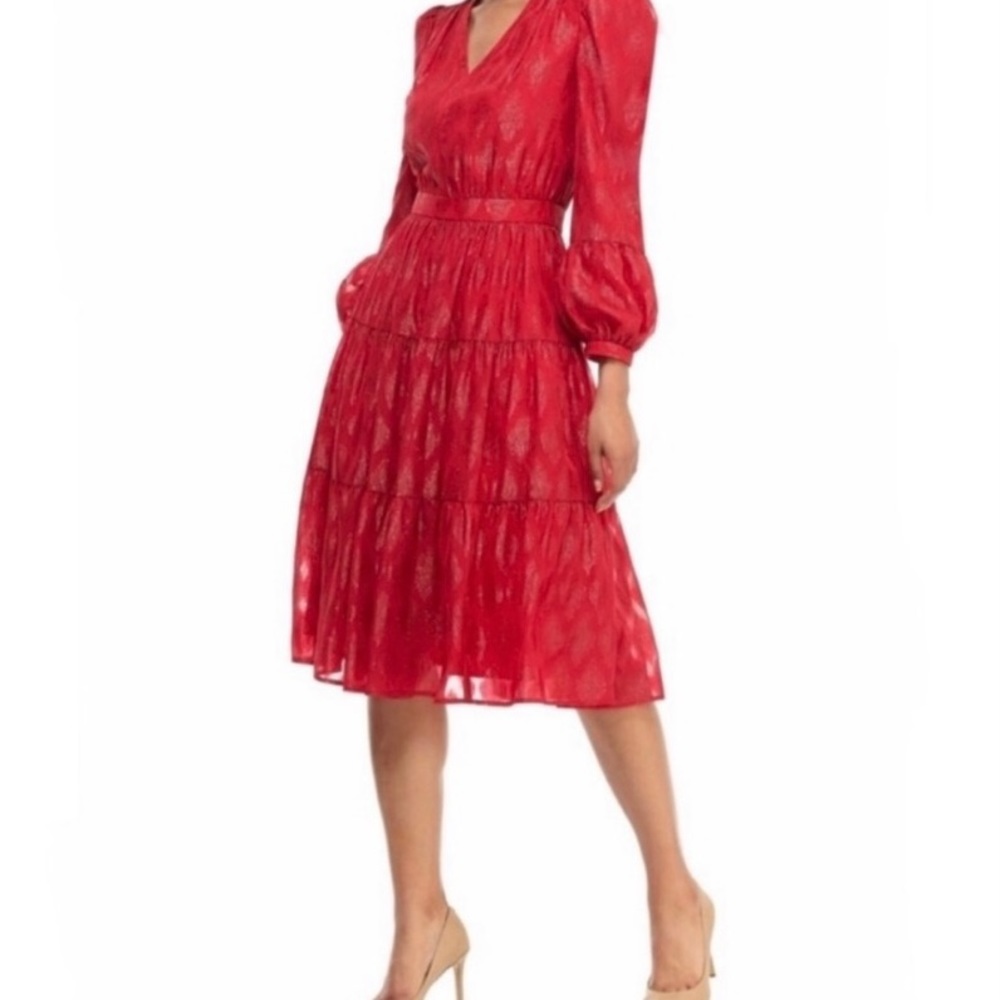 Gal Meets Glam Ruby Sparkle midi-dress, size 0, NWT